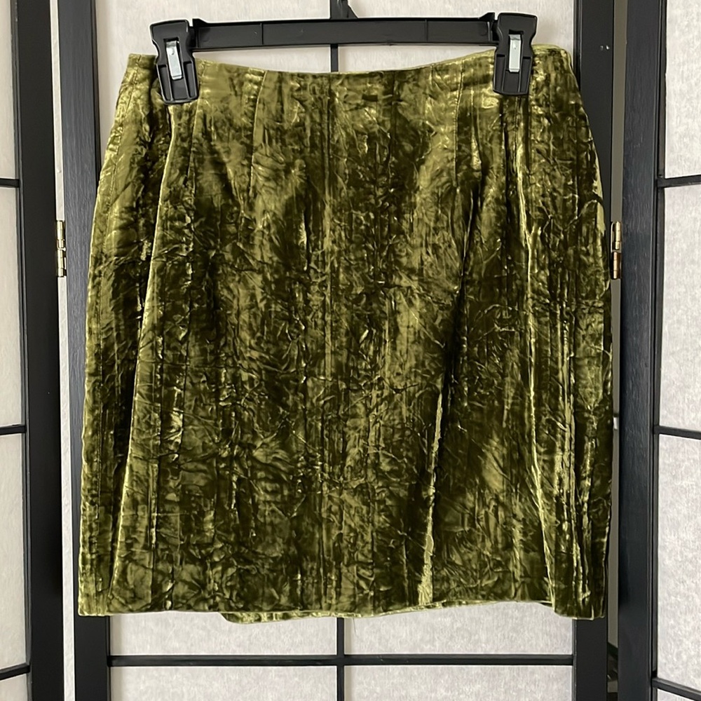Cache Green Velvet Pencil Skirt